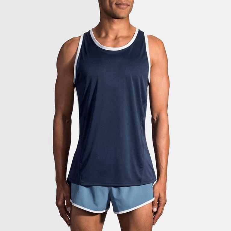 Brooks Stealth NZ - Men's Running Tank Top - Blue (17364-WCTN)